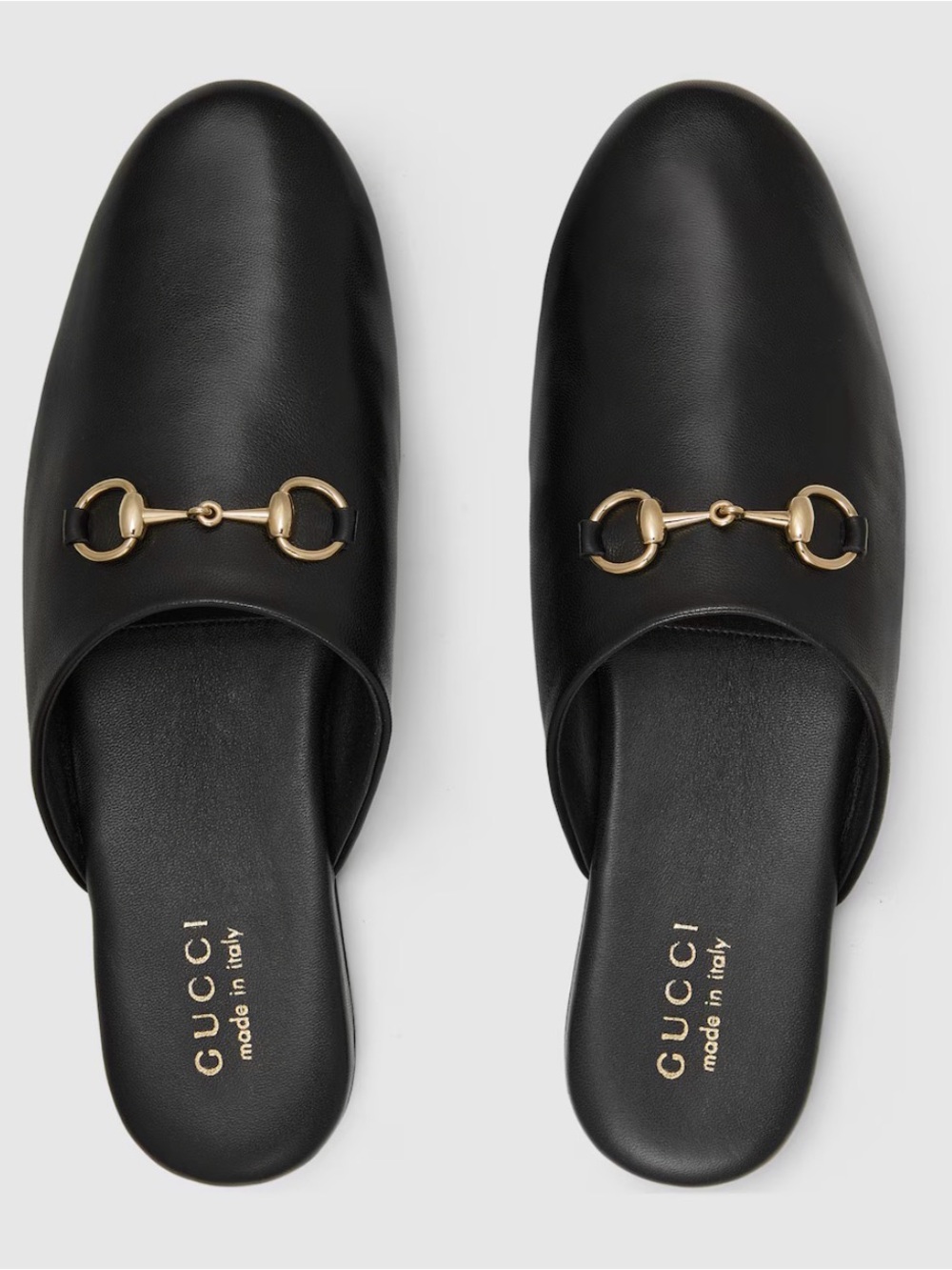 Gucci Black Leather Horsebit Slip-On Mules with Gold Hardware - Picture 8 of 9